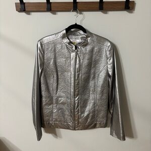 TanJay Silver Bomber Jacket for Women